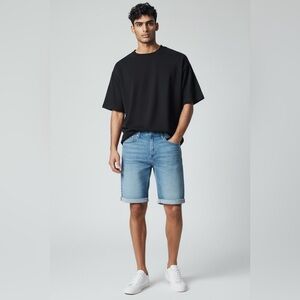 Calvin Klein Men's Light Blue Denim Jean Shorts